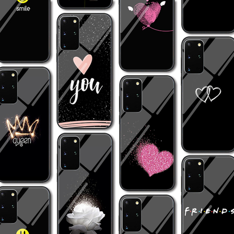 Glass Case for Samsung Galaxy A51 A50 A71 A70 S20 S10 S9 S8 A40 S20+ S10e A30 Note 10 9 8 Plus Ultra Queen Heart Friend Cases ► Photo 1/6