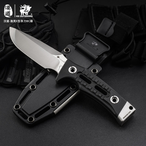 HX OUTDOORS Fixed Blade Knife Hunting Knives, 7Cr17mov Steel K10 Handle 58HRC, Camping Knives Survival Rescue Tools With Sheath ► Photo 1/6