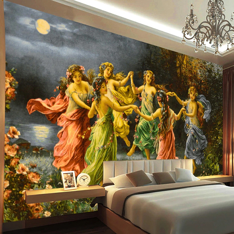 Custom Photo Classic European Style Hand Painted Character Oil Painting Living Room Bedroom Home Decoration Wall Mural Wallpaper ► Photo 1/6