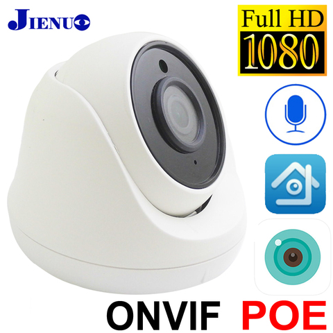 JIENUO POE IP Camera 1080P HD Cctv Security Surveillance Built-in Microphone Night Vision Infrared Video H.265 AI Dome Home Cam ► Photo 1/6