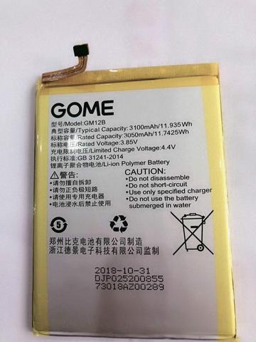 3100mAh/11.935Wh GM12B Replacement Battery For GOME U7 smartphone Built-in Li-ion bateria Li-Polymer Batterie ► Photo 1/2
