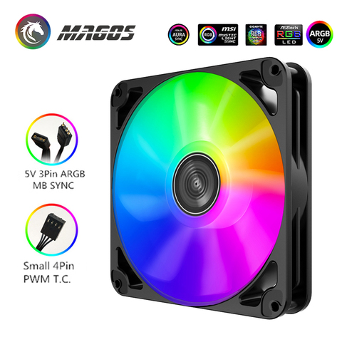 JONSBO 140mm RGB Fan, Kit Fan ARGB For 14cm Radiator , PWM 4Pin Smart Speed Control + 5V AURA SYNC ► Photo 1/5