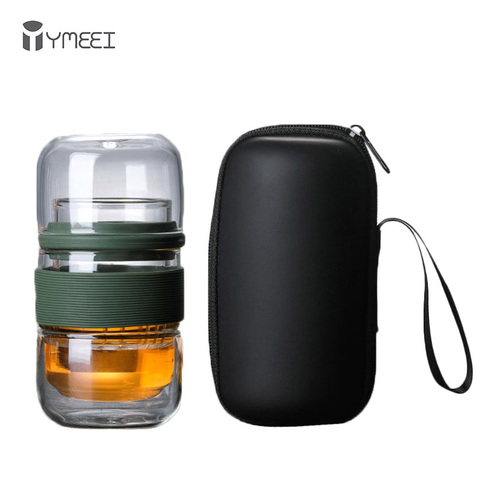 YMEEI Travel Teaware Sets With Carring Cases Glass Puer Teapot Portable Heat-resistant Filter Flower Tea Outdoor Drinking Sets ► Photo 1/6