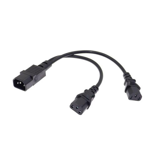 UPS Server Splitter C14 to 2 x C13 Power Adapter Cable Single C14 to Dual 5-15R C13 Short Power Y Type Adapter Cord 10A 250V ► Photo 1/6