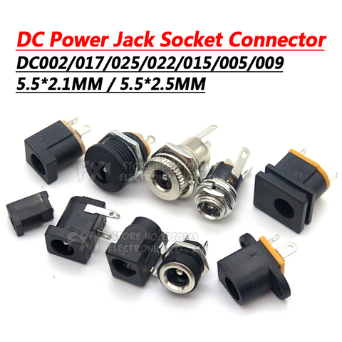 DC Power Jack Socket Connector 5.5*2.1MM 0.7 2.0 MM DC-005 DC-002 DC-012 DC-017 DC-022 DC-022B DC-025 DC-083 DC-098 DC-099 DC005 ► Photo 1/6