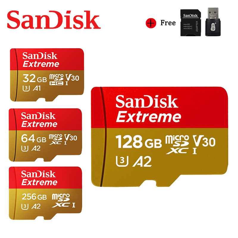 SanDisk Extreme/Ultra Micro SD 128GB 32GB 64GB 256GB 400GB Memory Card 32 64 128 