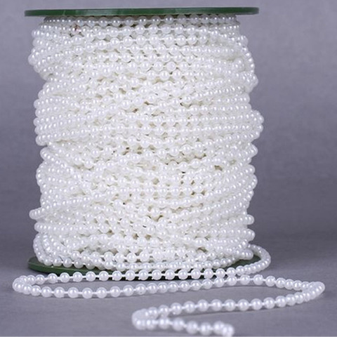 5m 3mm/4mm/5mm/6mm/8mm Craft Square Imitation Pearl Beads Cotton Line Chain For DIY Wedding Party Decoration Party accessior ► Photo 1/6