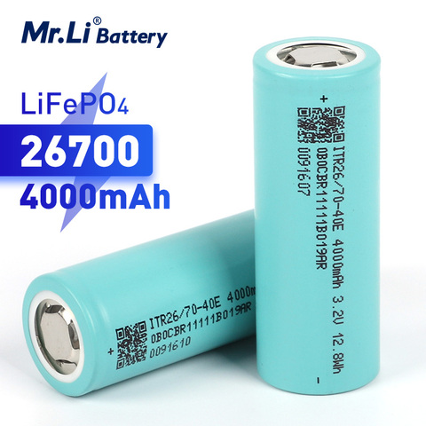 Mr.Li 3.2V 26700 4000mAh LiFePO4 Rechargeable Battery 3C Continuous Discharge Max 5C For E-bike High Power HID Solar Light 26650 ► Photo 1/6