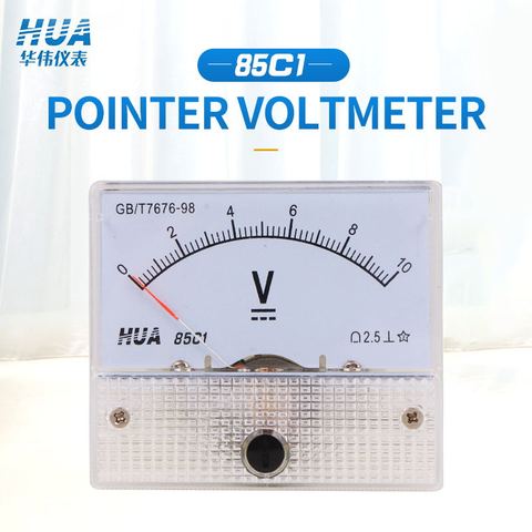 85C1 DC Anlog Voltmeter 1V2V3V5V10V15V20V30V40V50V100V150V200V250V300V400V450V500V voltage panel meter ► Photo 1/6