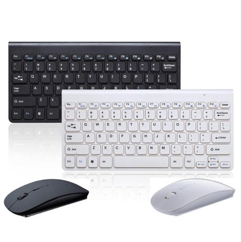 Wired Mouse keyboard combo set wind 10 8 mini size Multimedia for tablet Laptop Mac Desktop PC TV Andrews windows black white ► Photo 1/6