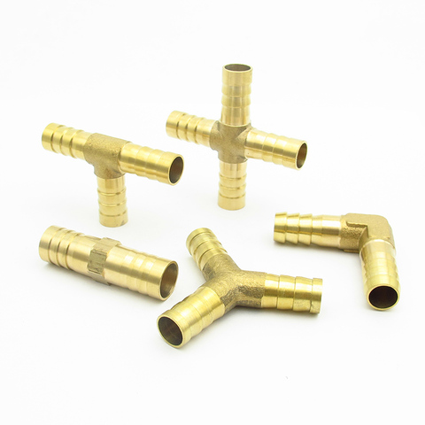 4mm 5mm 6mm 8mm 10mm 12mm 14mm 16mm 19mm 25mm Hose Barb Brass Barbed Straight Elbow Tee Y 2 3 4 Way Pipe Fitting Connector ► Photo 1/5