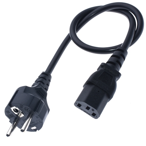 France power extension cord, Schuko CEE7/7  Straight 3 pin to IEC C13 power cord H05VV-F3*0.75mm2,50cm ► Photo 1/6