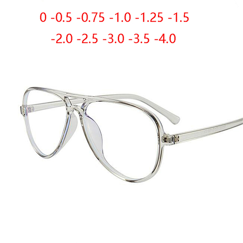 TR90 Oval Prescription Eyeglasses Women New Designer Transparent Gray Nearsighted Spectacle Men 0 -0.5 -0.75 To -4.0 ► Photo 1/6