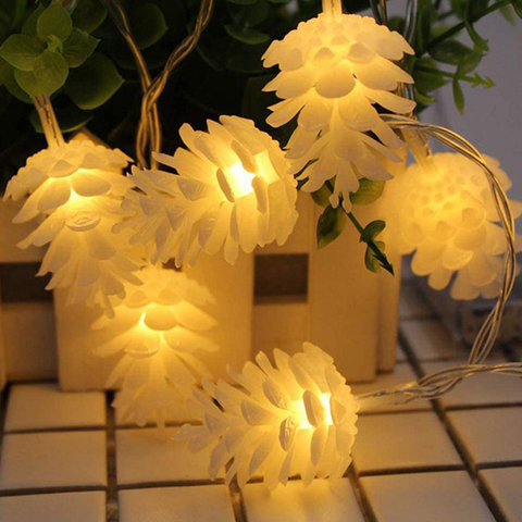 10/20/30/40leds Festival Lights String Battery Operated Pine Cones LED Lamp Fairy for Christmas Indoor Outdoor Garden Decor ► Photo 1/6