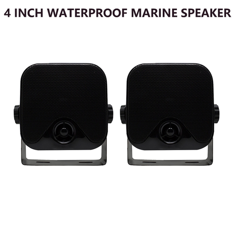 1 Pair 100Watts 4inch Waterproof Marine Box Speaker Heavy Duty Boat Outdoor Music Speaker For ATV UTV Golf Cart Truck Motorcycle ► Photo 1/6