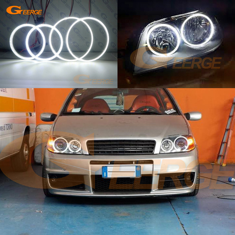 Excellent Ultra bright smd led Angel Eyes kit DRL For FIAT PUNTO 188 Mk2 2003 2004 2005 2006 - ON Facelift headlight ► Photo 1/6