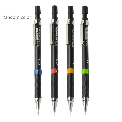 Special automatic pencil. Mechanical pencil. Children usually draw pictures of school supplies and stationery. Random color ► Photo 1/4