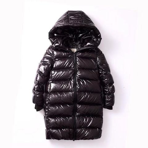 2022 Winter Children Long Thick Down Jacket Boys And Girls Over The Knee Bright Down Coat Kids Hooded Warm Parkas Outwear 4-14T ► Photo 1/6