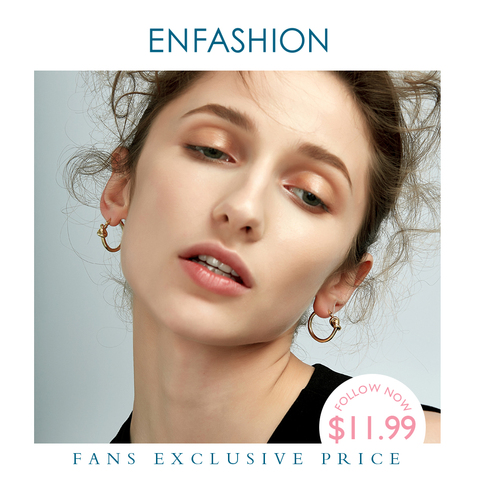 Enfashion Wholesale Classic Knot Hoop Earrings Gold color Earings Round Earrings For Women Jewelry oorbellen ohrringe ► Photo 1/6