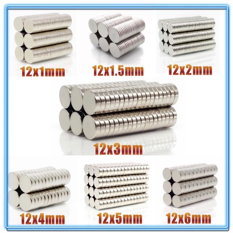 10~500Pcs N35 Round Magnet 12x1 12x1.5 12x2 12x3 12x4 12x5 12x6 Neodymium Magnet Permanent NdFeB Super Strong Powerful Magnets ► Photo 1/6