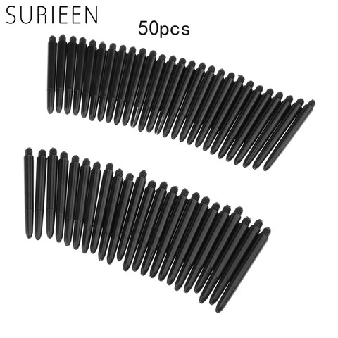 Black 50Pcs/lot Nylon Dart Shafts 2BA 48mm Screw Thread Plastic Darts Rod Stems Darts Accessories For Standard 2BA Screw Thread ► Photo 1/6