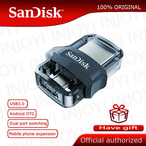 Original Sandisk SDDD3 Extreme high speed 150M/S PenDrive 32GB OTG USB3.0 128GB Dual OTG USB Flash Drive 64GB Pen Drive 16GB ► Photo 1/5