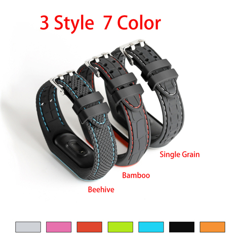 Sport Silicone Strap For Xiaomi Mi band 4 3 Strap for Smart Band Replacement wrist strap For Miband 4 3 bracelet Watch Strap ► Photo 1/6