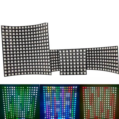 DC5V WS2812B LED Strip Digital Panel  5050 RGB Matrix Flexible Screen Individually Addressable 16*16/8*32 /8*8 64/256Pixels ► Photo 1/6