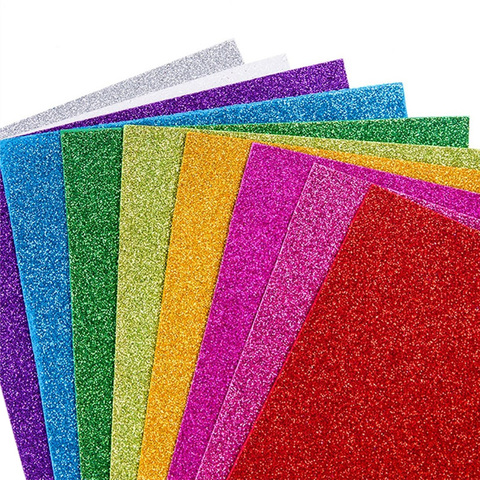 5 Pcs  Glitter EVA Foam Paper Scrapbook Sponge Paper Decoration Cardstock Diy Craft Paper Origami Flower Gift Wrapping Material ► Photo 1/6