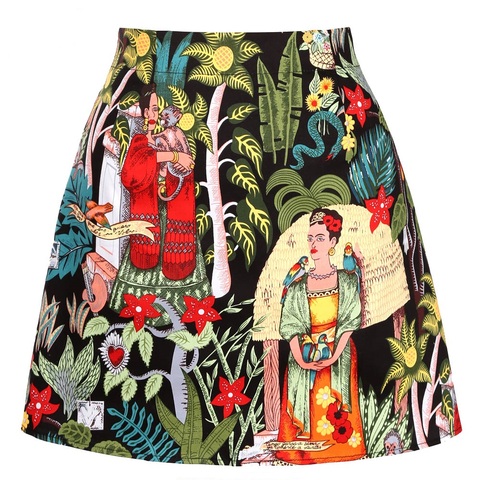 Cotton Short Skirt 2022 Women Ladies Summer Mini Skirt Sexy Vintage Punk Floral Print Skirts falda corta ► Photo 1/6