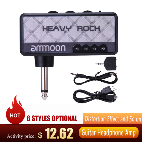 ammoon Electric Guitar Amplifier Amp Mini Headphone Amp Built-in Distortion Effect Mini Electric Guitar Plug Headphone Amplifier ► Photo 1/6