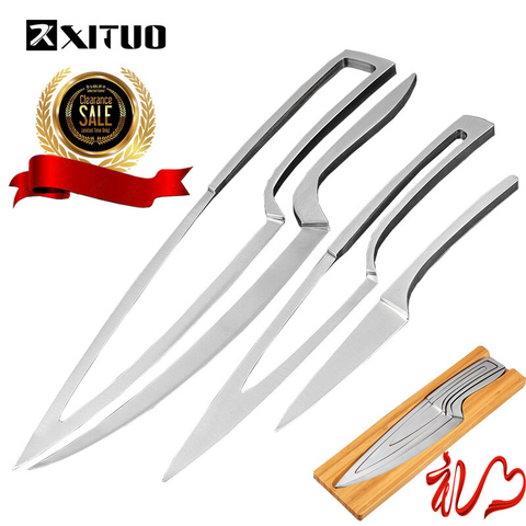 XITUO New Style 4pcs Multifunction Kitchen Knives Stainless Steel Knives Sets EDC Chef/Peeler/Boning/Cleaver/Utility Knife Tools ► Photo 1/6