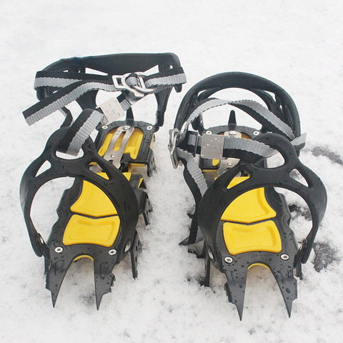 18-Teeth Climbing Anti Skid Crampons Adjustable Winter Walk Ice Claw Mountaineering Snowshoes Manganese Steel Outdoor Shoe Cover ► Photo 1/6