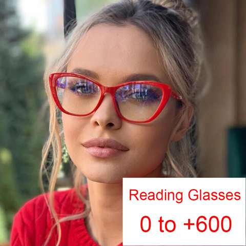 Retro Cat Eye Blue Filter Reading Glasses Anti Glare Eyeglasses Magnifying Bifocal 0~+6.0 Diopter Elders Phone Computer Glasses ► Photo 1/6