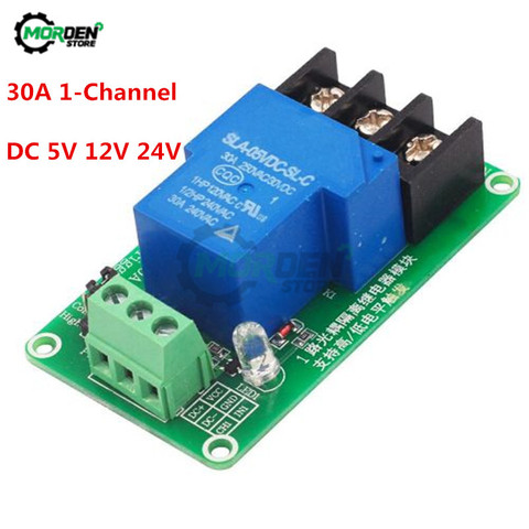DC 5V 12V 24V 1 Channel 30A Relay Module Board With Optocoupler Isolation High And Low Level Trigger Relay Module ► Photo 1/2