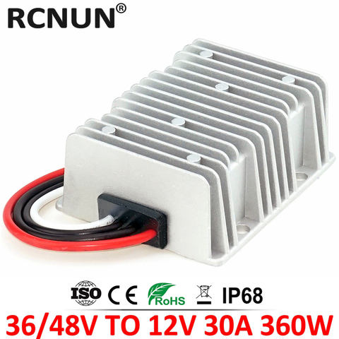 RCNUN High Quality 36V 48V to 12V 25A 30A DC DC Step Down Converter 48 Volt to 12 Volt Golf Cart Voltage Reducer CE RoHS ► Photo 1/6