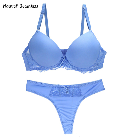 Nouvelle Seamless Brand Sexy Bras Set BCDE Cup Underwear For Womens Push Up Padded Solid Bow Ladies Lingerie ► Photo 1/6