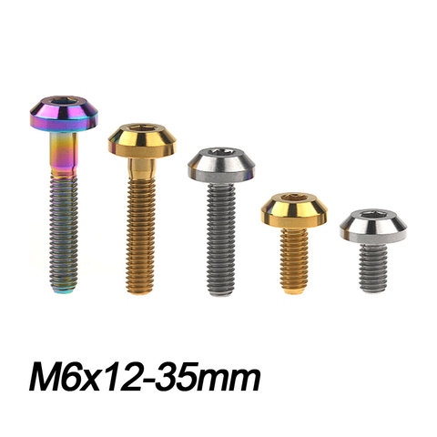 Xingxi Titanium Bolt M6X12 15 20 25 30 35mm Allen Key Button Head Ti Screw for Bicycle Motorcycle Brake ► Photo 1/6