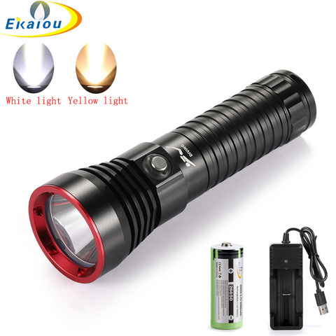 new XHP70.2 Diving Flashlight Professional Dive Light Underwater 100M Waterproof LED White/Yellow light Fill light Torch Lantern ► Photo 1/6