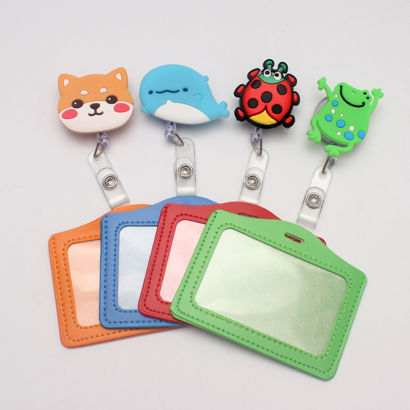 Cute Card Holder Bank Identity Bus ID Card Holder Case+Retractable