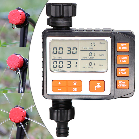 MUCIAKIE Electronic Sprinkler Water Timer Water Hose Outdoor Waterproof Automatic On Off Programmable Controller Irrigation ► Photo 1/6