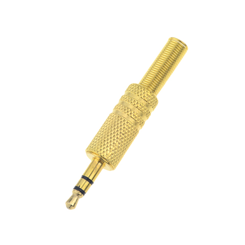 1pc Gold Replacement 3.5mm 2 Pole Male Repair Headphones Audio Jack Plug Connector Soldering For Most Earphone Jack ► Photo 1/5