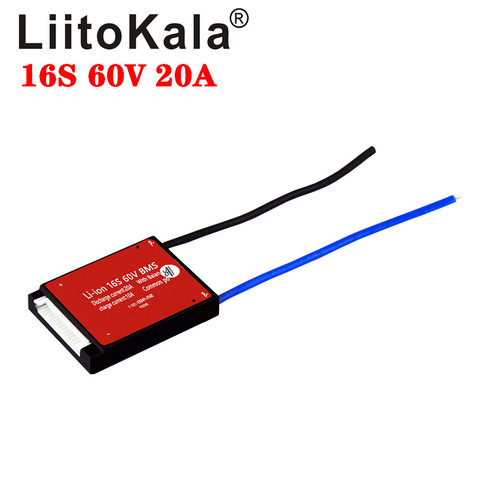 LiitoKala Li-ion 16S 60V 20A 18650 PCM battery protection board BMS PCM with balanced lithiumion lithium battery module ► Photo 1/2