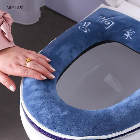 Universal plush Toilet Cushion Household Warm Soft Thicken Toilet Seat Cover Winter Waterproof WC Mat Bathroom Products ► Photo 1/6