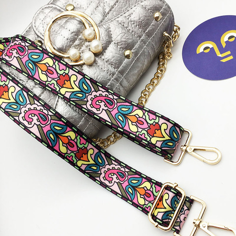 IKE MARTI Colorful Bag Strap Belt Flower Replacement  Wide Straps for Crossbody Bag Accessories Nylon Shoulder Strap for Bags ► Photo 1/6