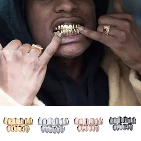 Hip Hop Rock Teeth Caps Teeth Decor Teeth Cover Case Grills Tooth Cap Rapper Top Bottom Tooth Grills Custom Fit Teeth Grillz ► Photo 1/6