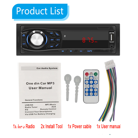 Car Radio Bluetooth Handsfree Wireless MP3 Multimedia Player AUX USB FM 12V Classic Stereo Audio Player Auto Car Electric ► Photo 1/6