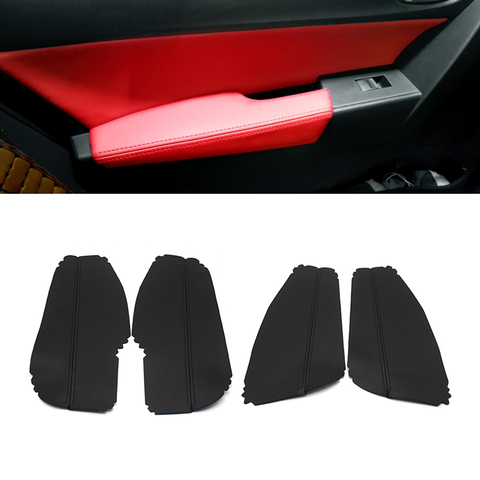 4pcs Microfiber Leather Door Panels Cover For Toyota Corolla 2014 2015 2016 2017 Interior Door Armrest Panel Skin Cover Trim ► Photo 1/6