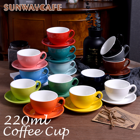 220ml high-grade ceramic coffee cups Coffee cup set Simple European style Mug Cappuccino flower cups Latte ► Photo 1/6