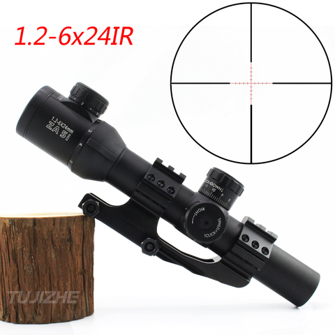 1.2-6x24IR High Quality Riflescope Tactical Optical Sight Glass Etched Reticle Red Illumination  Turrets Lock Reset ► Photo 1/6